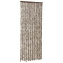 Cortina antimoscas chenilla gris taupe y blanco 56x200 cm