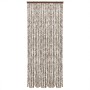 Cortina antimoscas chenilla gris taupe y blanco 56x200 cm