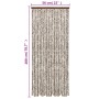 Cortina antimoscas chenilla gris taupe y blanco 56x200 cm