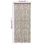 Taupegrauer und weißer Chenille-Fliegenschutzvorhang, 56 x 200 cm von , Moskitonetze für Fenster - Ref: Foro24-377403, Preis:...