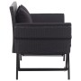 Gartenbank mit schwarzen synthetischen Rattankissen 176 cm von vidaXL, Gartenbänke - Ref: Foro24-46233, Preis: 209,39 €, Raba...