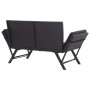 Gartenbank mit schwarzen synthetischen Rattankissen 176 cm von vidaXL, Gartenbänke - Ref: Foro24-46233, Preis: 209,39 €, Raba...