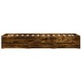 Cama con cajones madera de ingeniería roble ahumado 90x200 cm de , Camas y somieres - Ref: Foro24-3207298, Precio: 132,76 €