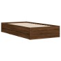 Cama con cajones madera de ingeniería marrón roble 90x200 cm