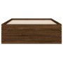Cama con cajones madera de ingeniería marrón roble 90x200 cm