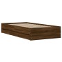 Eichenbraunes Holzwerkstoffbett mit Schubladen 90x200 cm von , Betten und Lattenroste - Ref: Foro24-3207300, Preis: 143,49 €,...