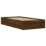 Oak brown engineered wood bed with drawers 90x200 cm by , Beds and slatted bases - Ref: Foro24-3207300, Price: 142,55 €, Disc...