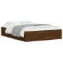 Cama con cajones madera de ingeniería marrón roble 135x190 cm de , Camas y somieres - Ref: Foro24-3207314, Precio: 183,04 €, ...