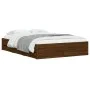 Cama con cajones madera de ingeniería marrón roble 135x190 cm de , Camas y somieres - Ref: Foro24-3207314, Precio: 183,04 €, ...