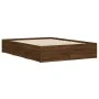 Cama con cajones madera de ingeniería marrón roble 135x190 cm de , Camas y somieres - Ref: Foro24-3207314, Precio: 183,04 €, ...
