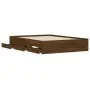 Cama con cajones madera de ingeniería marrón roble 135x190 cm de , Camas y somieres - Ref: Foro24-3207314, Precio: 183,04 €, ...