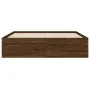 Cama con cajones madera de ingeniería marrón roble 135x190 cm de , Camas y somieres - Ref: Foro24-3207314, Precio: 183,04 €, ...