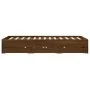 Cama con cajones madera de ingeniería marrón roble 135x190 cm de , Camas y somieres - Ref: Foro24-3207314, Precio: 183,04 €, ...