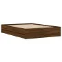 Cama con cajones madera de ingeniería marrón roble 135x190 cm de , Camas y somieres - Ref: Foro24-3207314, Precio: 183,04 €, ...