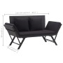 Gartenbank mit schwarzen synthetischen Rattankissen 176 cm von vidaXL, Gartenbänke - Ref: Foro24-46233, Preis: 209,39 €, Raba...