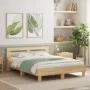 Sonoma oak bed frame with headboard and LED lights 140x190 cm by , Beds and slatted bases - Ref: Foro24-3207562, Price: 158,2...