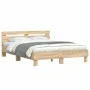 Sonoma oak bed frame with headboard and LED lights 140x190 cm by , Beds and slatted bases - Ref: Foro24-3207562, Price: 158,2...