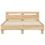 Sonoma oak bed frame with headboard and LED lights 140x190 cm by , Beds and slatted bases - Ref: Foro24-3207562, Price: 161,0...
