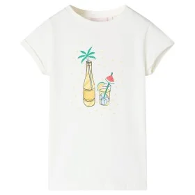 Ecrufarbenes Kinder-T-Shirt 140 von , Kinder-T-Shirts - Ref: Foro24-11493, Preis: 7,50 €, Rabatt: %
