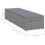 Tumbona con cojín de ratán sintético gris de vidaXL, Tumbonas - Ref: Foro24-46220, Precio: 173,16 €, Descuento: %