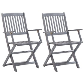 Klappbare Gartenstühle 2 Einheiten massives Akazienholz von vidaXL, Gartenstühle - Ref: Foro24-46333, Preis: 116,16 €, Rabatt: %