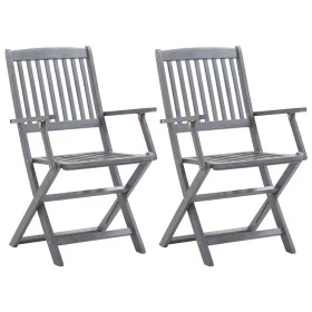 Sillas de jardín plegables 2 unidades madera maciza de acacia de vidaXL, Sillas de jardín - Ref: Foro24-46333, Precio: 108,88...