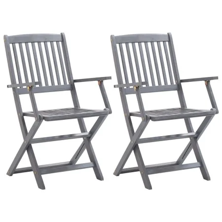 Klappbare Gartenstühle 2 Einheiten massives Akazienholz von vidaXL, Gartenstühle - Ref: Foro24-46333, Preis: 108,89 €, Rabatt: %