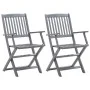 Klappbare Gartenstühle 2 Einheiten massives Akazienholz von vidaXL, Gartenstühle - Ref: Foro24-46333, Preis: 108,89 €, Rabatt: %