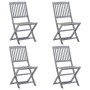 Klappbare Gartenstühle 4 Einheiten aus massivem Akazienholz von vidaXL, Gartenstühle - Ref: Foro24-46336, Preis: 185,49 €, Ra...