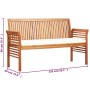 3-Sitzer-Gartenbank mit massivem Akazienholzkissen 150 cm von vidaXL, Gartenbänke - Ref: Foro24-45968, Preis: 211,07 €, Rabat...