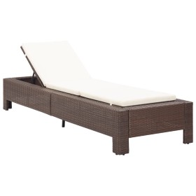 Liege mit braunem synthetischem Rattankissen von vidaXL, Liegen - Ref: Foro24-46235, Preis: 163,75 €, Rabatt: %