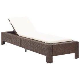 Liege mit braunem synthetischem Rattankissen von vidaXL, Liegen - Ref: Foro24-46235, Preis: 162,52 €, Rabatt: %