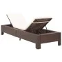 Liege mit braunem synthetischem Rattankissen von vidaXL, Liegen - Ref: Foro24-46235, Preis: 162,52 €, Rabatt: %