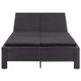 Sun lounger for 2 people with black synthetic rattan cushion. by vidaXL, Outdoor beds - Ref: Foro24-46241, Price: 478,02 €, D...