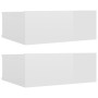 Mesitas noche flotante 2 uds contrachapada blanco 40x30x15 cm de vidaXL, Mesitas de noche - Ref: Foro24-800319, Precio: 45,01...