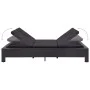 Sun lounger for 2 people with black synthetic rattan cushion. by vidaXL, Outdoor beds - Ref: Foro24-46241, Price: 478,02 €, D...
