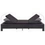 Tumbona para 2 personas con cojín ratán sintético negro de vidaXL, Camas para exteriores - Ref: Foro24-46241, Precio: 485,65 ...