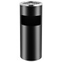 Black steel trash can with ashtray 30 L by vidaXL, Garbage cans and trash cans - Ref: Foro24-51088, Price: 89,30 €, Discount: %