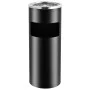 Black steel trash can with ashtray 30 L by vidaXL, Garbage cans and trash cans - Ref: Foro24-51088, Price: 81,71 €, Discount: %