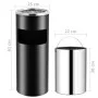 Black steel trash can with ashtray 30 L by vidaXL, Garbage cans and trash cans - Ref: Foro24-51088, Price: 81,71 €, Discount: %