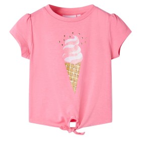 Camiseta infantil rosa brillante fluorescente 128