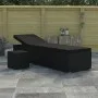 Garden lounger with cushion and black synthetic rattan table by vidaXL, Loungers - Ref: Foro24-46228, Price: 160,28 €, Discou...