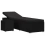 Garden lounger with cushion and black synthetic rattan table by vidaXL, Loungers - Ref: Foro24-46228, Price: 160,28 €, Discou...