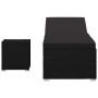 Tumbona de jardín con cojín y mesita ratán sintético negro de vidaXL, Tumbonas - Ref: Foro24-46228, Precio: 161,62 €