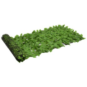 Pantalla de balcón de hojas verde 200x75 cm
