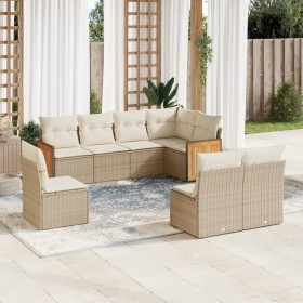 Gartensofa-Set mit beigen Kissen 8 Stück PE-Rattan von , Gartensets - Ref: Foro24-3260126, Preis: 539,54 €, Rabatt: %