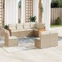Gartensofa-Set mit beigen Kissen 8 Stück PE-Rattan von , Gartensets - Ref: Foro24-3260126, Preis: 540,08 €, Rabatt: %