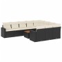 11-teiliges Gartensofa-Set und schwarze synthetische Rattankissen von , Modulare Sofas für den Außenbereich - Ref: Foro24-322...