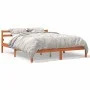 Solid wax brown pine wood bed frame 120x200 cm by , Beds and slatted bases - Ref: Foro24-844149, Price: 142,53 €, Discount: %