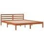 Solid wax brown pine wood bed frame 120x200 cm by , Beds and slatted bases - Ref: Foro24-844149, Price: 142,53 €, Discount: %